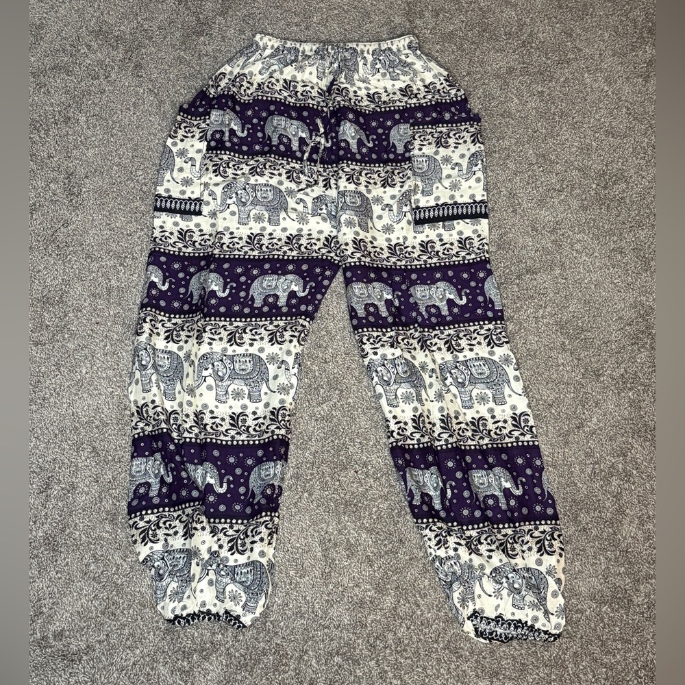 Purple Stretchy Elephant Pants